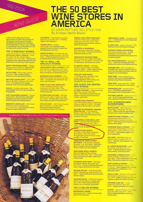 Press Kokoman Fine Wines